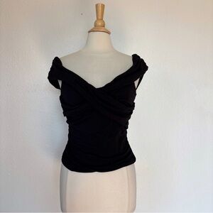 Francesca's Collections Black Off-Shoulder Blouse